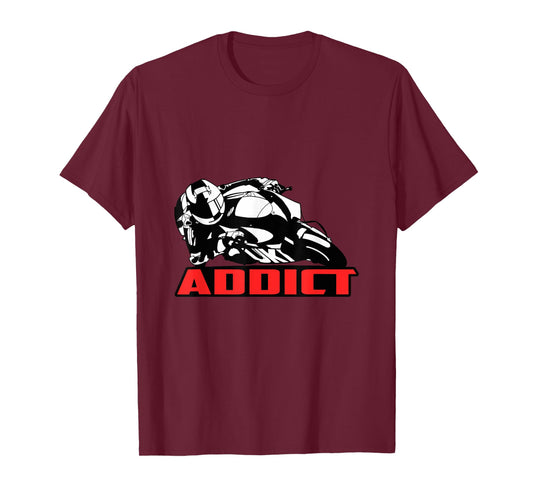 "Addict Race GP" Very Funny Vintage Moto GP Gift T-Shirt