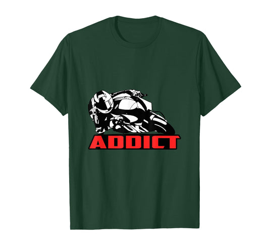 "Addict Race GP" Very Funny Vintage Moto GP Gift T-Shirt