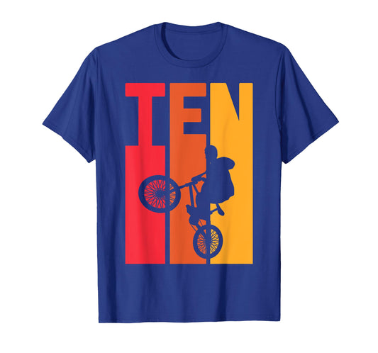 10 Year Old BMX Birthday Gift Party Boys Dirt Biking 10th T-Shirt